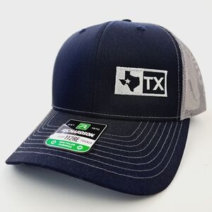 Texas State Richardson 112 Trucker Cap Hat Mesh Snapback Black & Gray